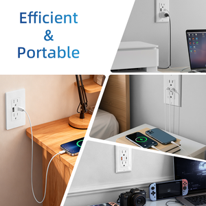 Receptáculo de Corriente de Alta Resistencia Color Marfil, Doble USB-A, 20 Amperios, NEMA 5-20R, Grado Comercial para Habitaciones de <span class=keywords><strong>Hotel</strong></span> - Product Image 4