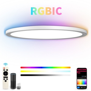 Lámpara de Techo LED RGBIC Inteligente Ultrafina Ajustable con Control por Voz Alexa/Control Remoto/Aplicación para Interiores, para Dormitorio, Sala de Estar - Product Image 1