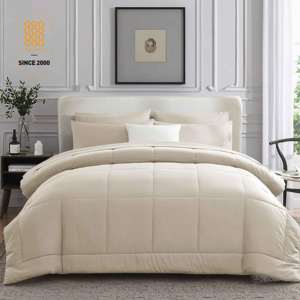 Nhà Máy Bán Buôn Sang Trọng Mềm Giường Đặt Màu Rắn 7 Miếng Comforter Với Được Trang Bị Tấm Và Gối Đặt Cho Tất Cả Các Mùa - Product Image 1