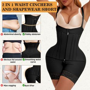Faja corta colombiana <span class=keywords><strong>Fajas</strong></span> Cinturillas posquirúrgica completa reloj de arena faja levantador de glúteos cuerpo Shapewear pantalones cortos para mujeres - Product Image 6