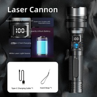 Lampe torche LED blanche ultra-lumineuse 30W longue portée haute puissance avec affichage numérique, lumière d'urgence en alliage d'aluminium pour extérieur