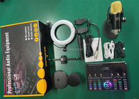 Kit Professionnel Audio Cartes Son et Mélangeurs Micro Condensateur Support Téléphone Lumière d'Appoint pour Streaming en Direct Enregistrement Podcast