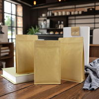 Sacs à café en papier kraft de qualité alimentaire imprimés sur mesure, recyclables, écologiques, avec fond à soufflet et valve