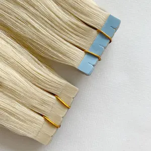 Fornitore di fabbrica groviglio libero spargimento libero Remy 100% nastro adesivo umano estensione dei capelli per le donne bianche