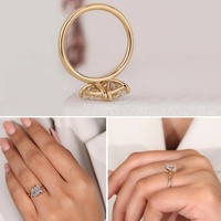 Bague de fiançailles Toi et Moi à deux pierres en diamant de laboratoire taille poire radiant 0,5-3 carats, or massif 10K/14K/18K, certifiée IGI CVD/HPHT, personnalisable
