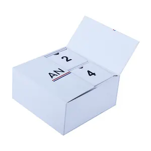 个性化开门洋红色礼品盒双黑色标志婚礼磁性盒