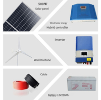 Système solaire hybride 5 kW avec éolienne domestique et panneau photovoltaïque complet