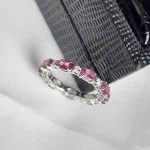 14KT Gold Certified Natural Gemstone and Natural Diamond Exquisite <b>Eternity</b> Band - Product Image 1