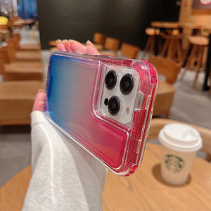 Custodia Protettiva di Lusso per Telefono a Tre Strati in TPU e PC, Impermeabile, Trasparente, con Gradiente <span class=keywords><strong>Arcobaleno</strong></span>, Antiurto - Product Image 3