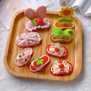 Pinces à cheveux faites à la main au crochet pince à tournesol chaussure rouge épingles à cheveux fille douce accessoires de cheveux - Product Image 1