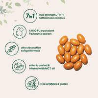 Prêt à expédier – 240 gélules de supplément naturel 7-en-1 4000 FU d'huile MCT pour la santé cardiovasculaire et la circulation chez l'adulte, avec Nattokinase