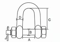 Émerillon en D en acier inoxydable, émerillon de levage droit 304/316, quincaillerie de rigging pour la marine, l'industrie offshore, chimique et minière, WLL