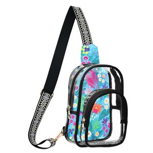 Bolso Bandolera Transparente de PVC con Estampado Floral, Bolso Pequeño para Mujer, Bolso Cruzado para Mujer - Product Image 1