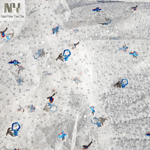 ผ้าลูกไม้ปักลายลูกปัดแบบแบน ดีไซน์ลายคลื่นสุดหรู พร้อมลายพิมพ์นก จาก Nanyee Textile - Product Image 2