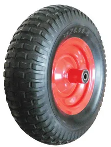 Roda de borracha pneumática pequena de 10 polegadas com aro e rolamento 3.00-4, 3.50-4