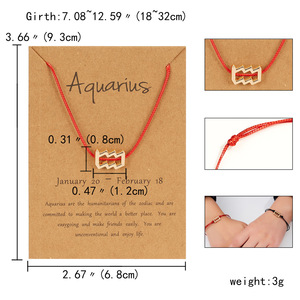 Braccialetti di coppia braccioli segno zodiacale a lunga distanza 9 <span class=keywords><strong>oroscopo</strong></span> bracciale in corda sottile nera e rossa - Product Image 5