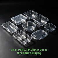 Boîte à gâteau carrée transparente en PET à cavité unique avec base blanche en PP, emballage jetable pour mini-tartes au fromage et pâtisseries à emporter