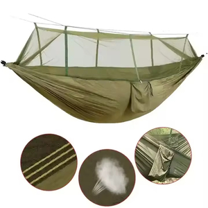Hamaca de viaje de nailon tipo paracaídas con mosquitera y toldo impermeable para camping - Product Image 2
