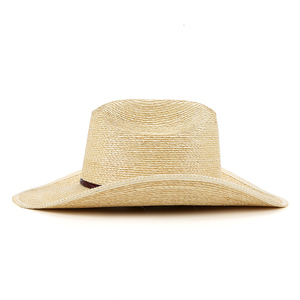 Sombrero de Vaquero de Paja de <span class=keywords><strong>Palma</strong></span> de Color Natural Linglong 100%, con Banda de Cuero PU, Estilo Occidental, para Fiesta o Esquí - Product Image 5