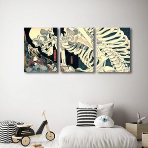 Set <span class=keywords><strong>di</strong></span> 3 <span class=keywords><strong>Dipinti</strong></span> a Olio Astratti Moderni con Strega e Scheletro per Ufficio, Soggiorno, Camera da Letto, Decorazione Artistica da Appendere - Product Image 4