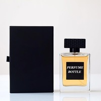 Flacon plat en verre de parfum avec logo personnalisé Base lourde Rectangle à sertir Flacons vaporisateur de parfum en verre de 30ml 50ml 100ml