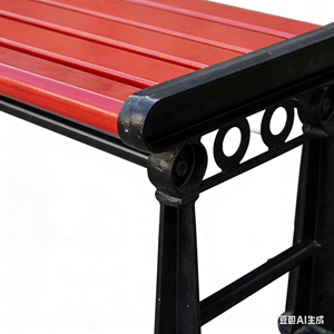 مقعد طويل خارجي عصري مصنوع من الألومنيوم المصبوب المقاوم للتآكل والخشب الصلب للحدائق والمتنزهات والشرفات - Product Image 4