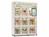 Máquina Expendedora Automática de Flores 24/7, Kiosco de Autoservicio para Ramos de Flores Frescas, Refrigerado con Pantalla LED y Sistema de Pago en Efectivo