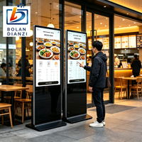 Écran tactile IR vertical sur pied anti-rayures de 43 pouces pour publicité, prend en charge la lecture mixte vidéo et d'images