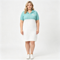 Pull en tricot pour femme, personnalisé avec logo OEM, en viscose, ajouré, sexy, écologique, col en V, manches courtes, longueur genou