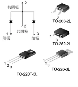 SR20100 diodo raddrizzatore Schottky TO-220F-3L TO-263-2L TO-252-2L TO-220-3L