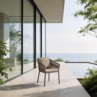 Chaise de jardin moderne en aluminium, imperméable, empilable, pour terrasse, balcon, hôtel, cour