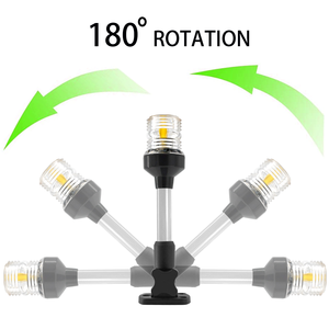 Beyaz LED katlanır çapa ışık 9 "/12" ayarlanabilir deniz katlanır ışık tekne aksesuarları - Product Image 6