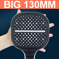 7 Modes Grand Panneau Économie D'eau Piano Réglable Pommeau De Douche Inverseur Buse Carrée Booster Robinet Robinet De Salle De Bains De Haute Qualité
