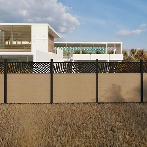 Panneau de clôture WPC moderne, résistant aux basses températures, ignifuge, imperméable, insonorisant, avec design graphique 3D/effet <span class=keywords><strong>bois</strong></span> - Product Image 1