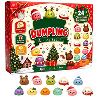 Calendrier de l'Avent de Noël 2026 : Boîte Mystère Squishy – Compte à Rebours 24 Jours – Jouet Anti-Stress en Forme de Dumpling à Presser – Cadeau pour Enfants