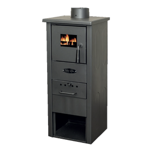 Poêle à bois d'intérieur CERVINO Termo Klasik S 6,5 kW, design européen moderne, fonte, autoportant avec fonction de chauffage - Product Image 1