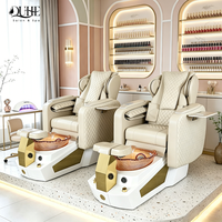 Mobilier de salon de manucure de luxe, fauteuils de pédicure inclinables, spa pour les pieds sans tuyauterie, fauteuil de massage pour pédicure