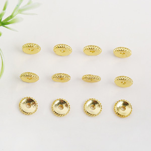 Gold Plated Concave Gear Washer Round <b>Spacer</b> Bead For Jewelry DIY Bracelet Necklace Making Components 18K Finish - Product Image 4