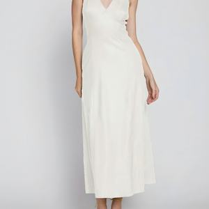 Vestido Midi Elegante e Informal para Mujer 2025, de Algodón y Lino, Cuello en V, Sin Mangas, Transpirable, Lavable, con Patrón Tejido - Product Image 3