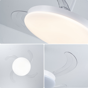 Ventilateur de plafond invisible JK Breeze 42 pouces, pales rétractables, lumière LED 30W, moteur DC silencieux, <span class=keywords><strong>3</strong></span> couleurs réglables avec télécommande, ETL CE CB - Product Image 3