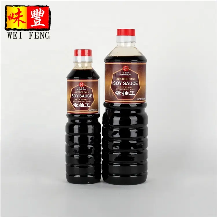 OEM Factory Wholesale HACCP Non-GMO soja Plastic Bottle oder Jars Natural Brewed Dark Soy Sauce