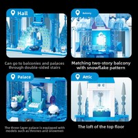 Blocs de construction de château de glace à petites particules, jouet princesse, modèle de construction éducatif compatible pour filles, vente en gros
