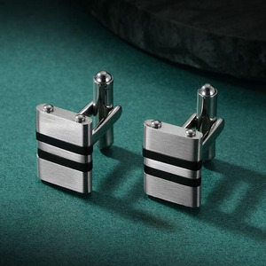 Tùy chỉnh bán buôn mới nhất thiết kế thép không gỉ hai tone người đàn ông thiết kế mang nhãn hiệu đồ trang sức người đàn ông hiện đại Khuy măng sét - Product Image 3