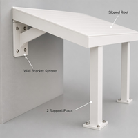 Pergola murale en aluminium avec design incliné pour patio étroit et balcon extérieur