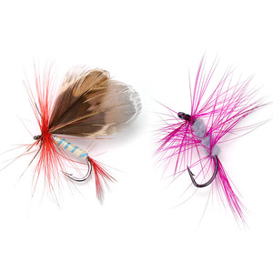 12 unidades/bolsa de moscas secas variadas para trucha y salmón, flotantes, de insecto, artificiales, de pluma, con anzuelo simple, para pesca. - Product Image 4
