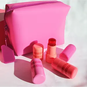 Blush Etiqueta Privada y tubo de lápiz labial embalaje personalizado para productos de belleza Tint Blush