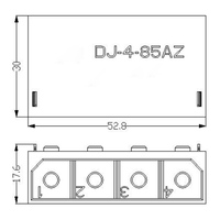 Connecteur d'alimentation industriel INNOOTEC DJ-4-85AT/Z 85A 600V 30kW 40kW Bloc de bornes électriques étanche à courant élevé