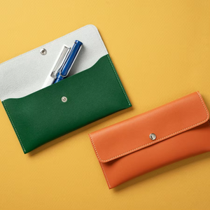 ELE QUEEN Trousse à crayons portable en cuir PU avec fermeture à boucle, étui à stylos fin 21x10x2.5cm, impression numérique pour l'école, le bureau et les cosmétiques - Product Image 3