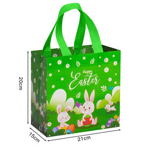 Bolsa de Compras Reutilizable de Tela No Tejida Laminada para Pascua, Bolsa de Regalos con Diseño de Conejito, Se Acepta Logotipo Personalizado - Product Image 6