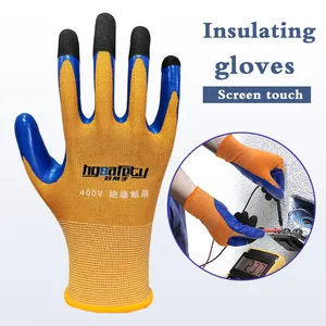 Pantalla táctil 400V Guantes DE TRABAJO DE SEGURIDAD PARA electricista Bajo voltaje Precio de fábrica Guantes de trabajo aislados